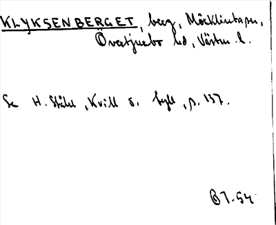 Bild på arkivkortet för arkivposten Klyksenberget