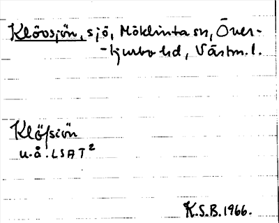 Bild på arkivkortet för arkivposten Klövsjön