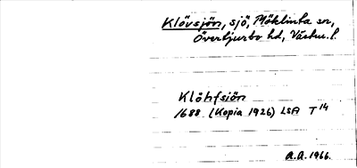 Bild på arkivkortet för arkivposten Klövsjön
