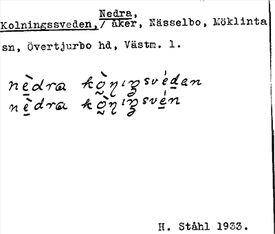 Bild på arkivkortet för arkivposten Kolningssveden, Nedra