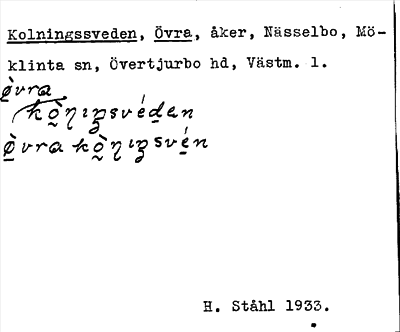 Bild på arkivkortet för arkivposten Kolningssveden, Övra