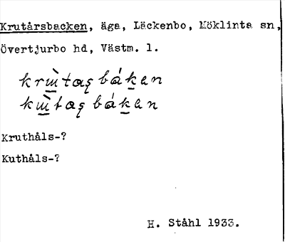 Bild på arkivkortet för arkivposten Krutårsbacken