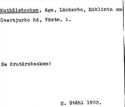 Bild på arkivkortet för arkivposten Kuthålsbacken