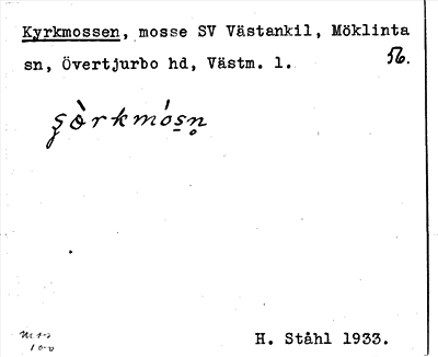 Bild på arkivkortet för arkivposten Kyrkmossen