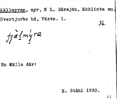 Bild på arkivkortet för arkivposten Källmyran
