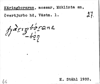 Bild på arkivkortet för arkivposten Käringborarna