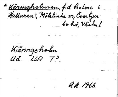 Bild på arkivkortet för arkivposten *Käringholmen