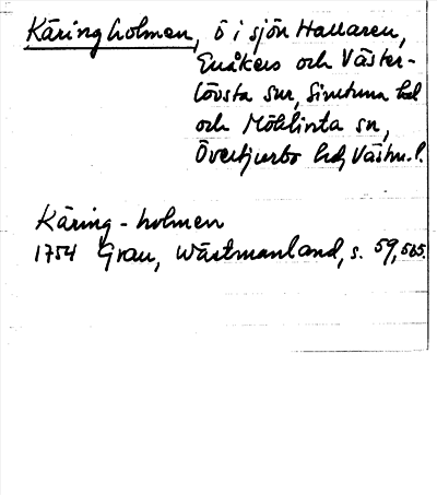 Bild på arkivkortet för arkivposten Käringholmen