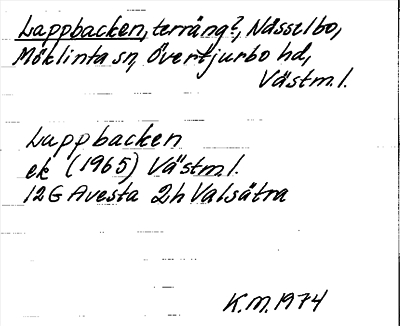 Bild på arkivkortet för arkivposten Lappbacken