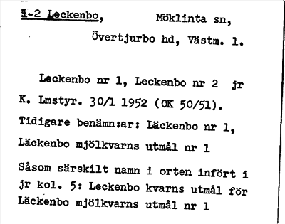 Bild på arkivkortet för arkivposten Leckenbo