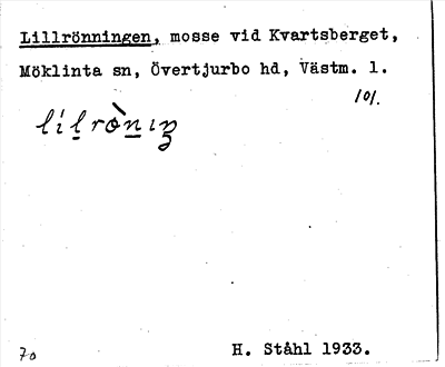 Bild på arkivkortet för arkivposten Lillrönningen