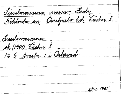 Bild på arkivkortet för arkivposten Lisselmossarna
