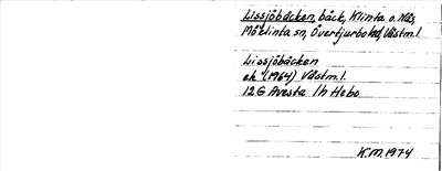 Bild på arkivkortet för arkivposten Lissjöbäcken