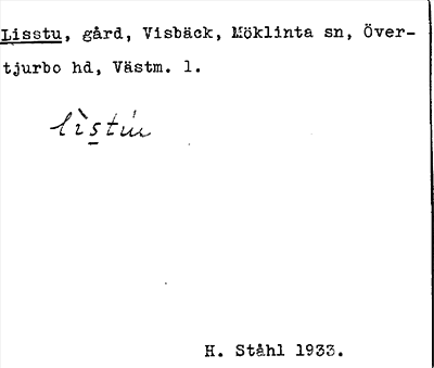 Bild på arkivkortet för arkivposten Lisstu