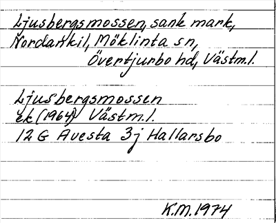 Bild på arkivkortet för arkivposten Ljusbergsmossen
