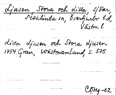 Bild på arkivkortet för arkivposten Ljusen, Stora och Lilla