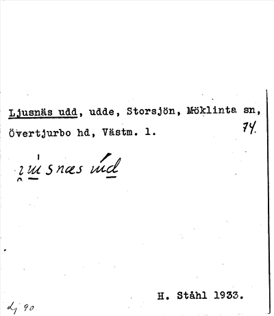 Bild på arkivkortet för arkivposten Ljusnäs udd