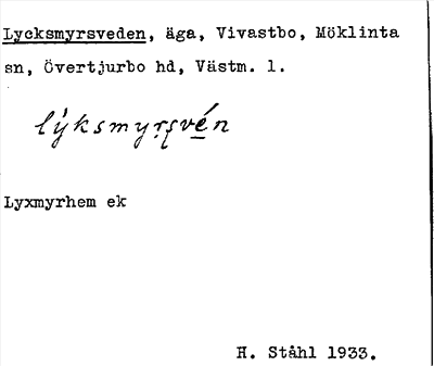 Bild på arkivkortet för arkivposten Lycksmyrsveden