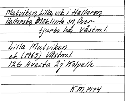 Bild på arkivkortet för arkivposten Matviken, Lilla