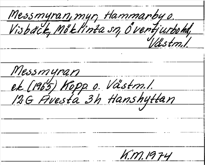 Bild på arkivkortet för arkivposten Messmyran