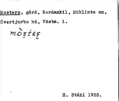 Bild på arkivkortet för arkivposten Mosters