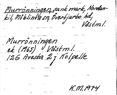Bild på arkivkortet för arkivposten Murrönningen