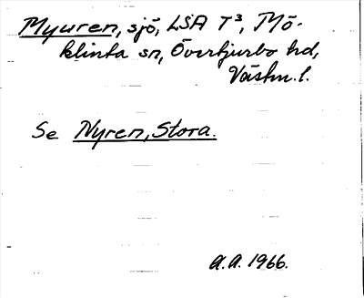 Bild på arkivkortet för arkivposten Myuren, se Nyren, Stora