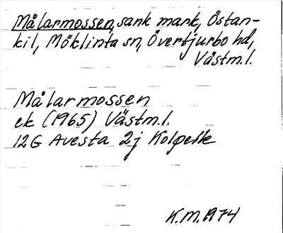 Bild på arkivkortet för arkivposten Målarmossen