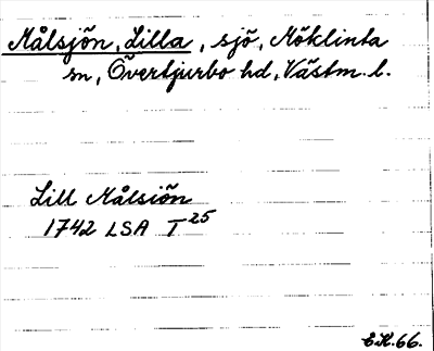 Bild på arkivkortet för arkivposten Målsjön, Lilla