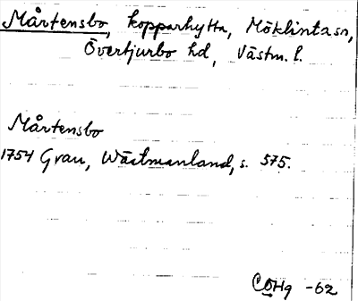 Bild på arkivkortet för arkivposten Mårtensbo