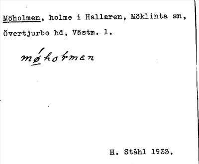 Bild på arkivkortet för arkivposten Möholmen