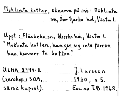 Bild på arkivkortet för arkivposten Möklinta kottar