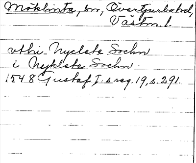 Bild på arkivkortet för arkivposten Möklinta