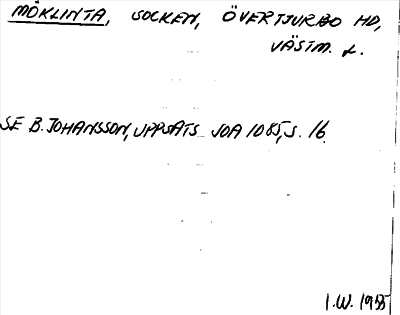 Bild på arkivkortet för arkivposten Möklinta