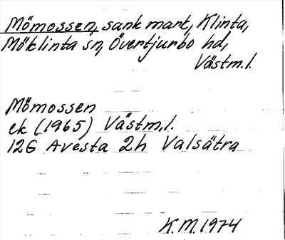 Bild på arkivkortet för arkivposten Mömossen