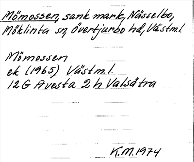 Bild på arkivkortet för arkivposten Mömossen