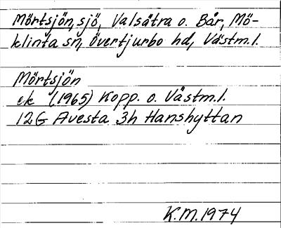 Bild på arkivkortet för arkivposten Mörtsjön