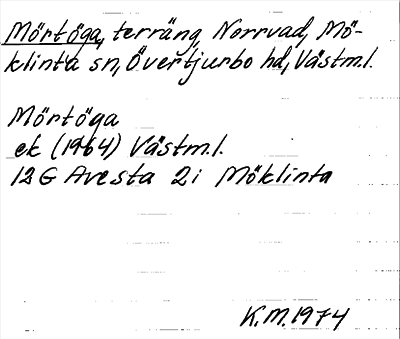 Bild på arkivkortet för arkivposten Mörtöga