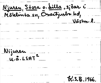 Bild på arkivkortet för arkivposten Njuren, Stora o. Lilla