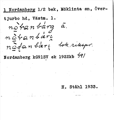 Bild på arkivkortet för arkivposten Nordanberg