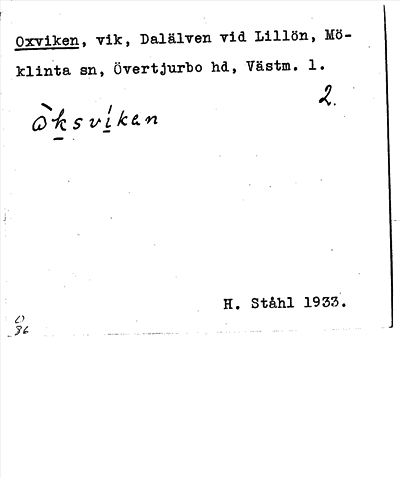 Bild på arkivkortet för arkivposten Oxviken