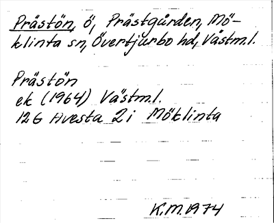 Bild på arkivkortet för arkivposten Prästön