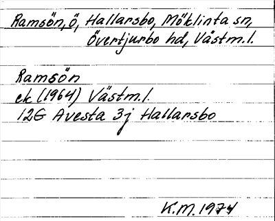 Bild på arkivkortet för arkivposten Ramsön