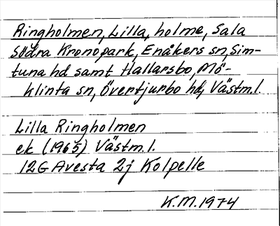 Bild på arkivkortet för arkivposten Ringholmen, Lilla