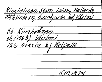 Bild på arkivkortet för arkivposten Ringholmen, Stora