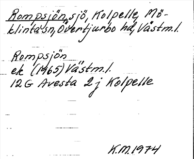 Bild på arkivkortet för arkivposten Rompsjön