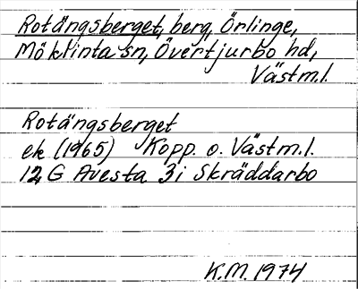 Bild på arkivkortet för arkivposten Rotängsberget