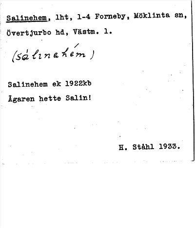 Bild på arkivkortet för arkivposten Salinehem