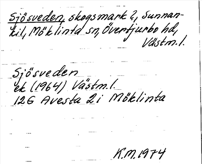 Bild på arkivkortet för arkivposten Sjösveden