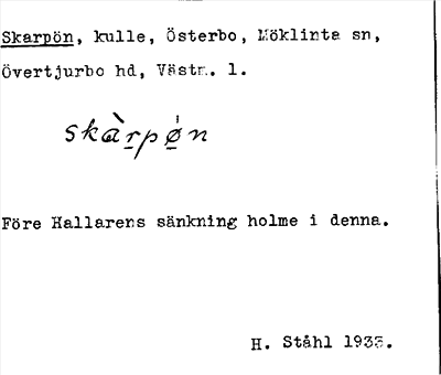 Bild på arkivkortet för arkivposten Skarpön